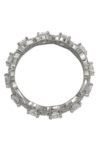 Suzy Levian Sterling Silver Round White Cubic Zirconia Eternity Band