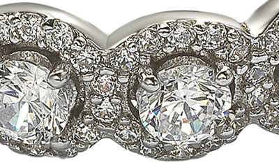 Suzy Levian Sterling Silver Round White Cubic Zirconia Eternity Band