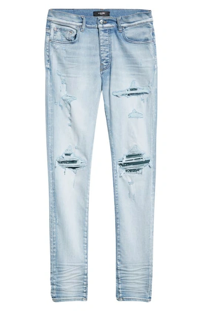 Shop Amiri Thrasher Bandana Skinny Jeans In Light Indi