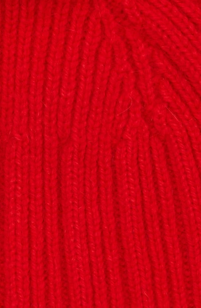 Shop Drake's Flag Cuff Wool And Mohair Beanie With Pom In Red