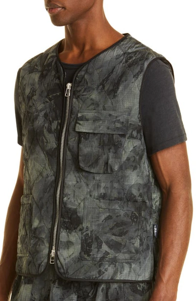 Shop Mackintosh Water Repellent Quilted Nylon Vest In Tie Dye