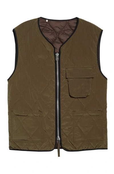 Shop Mackintosh Water Repellent Quilted Nylon Vest In Military
