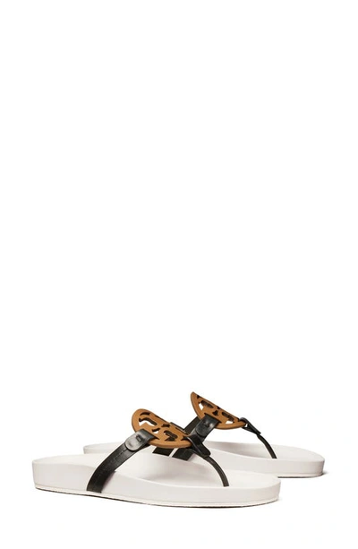 Shop Tory Burch Miller Cloud Sandal In Perfect Black/ Almond/ Ivory