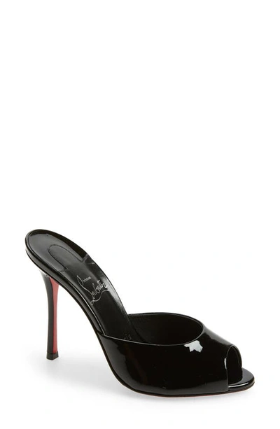 Christian Louboutin Me Dolly 100 Patent Leather Mules In Black