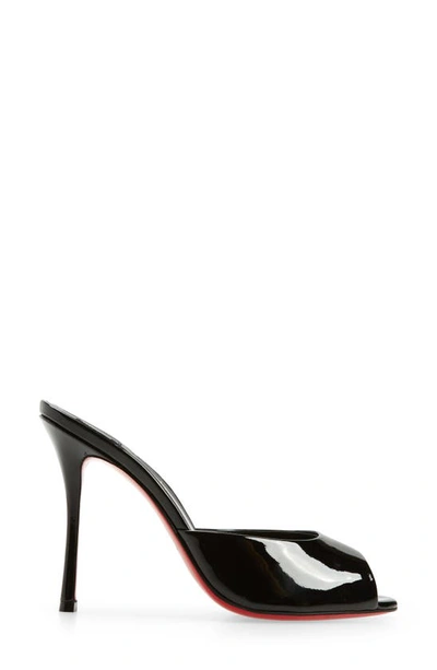 Christian Louboutin Me Dolly 100 Patent Leather Mules In Black