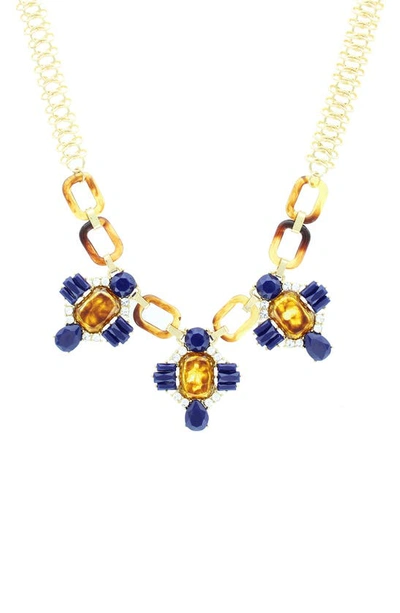 Shop Olivia Welles Jada Link Necklace In Gold / Tortoise