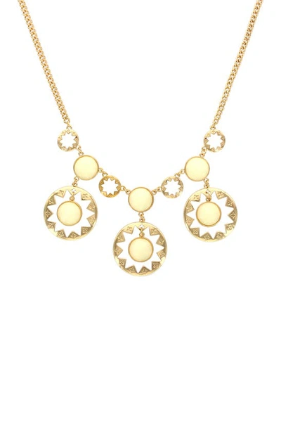 Shop Olivia Welles Ornate Ivory Necklace In Gold / Beige