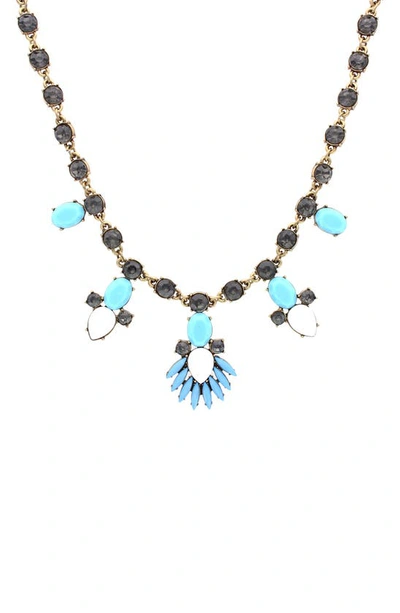 Shop Olivia Welles Tabitha Stone Necklace In Gold / Blue