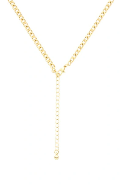 Shop Olivia Welles Cushion Trio Necklace In Gold / Brown