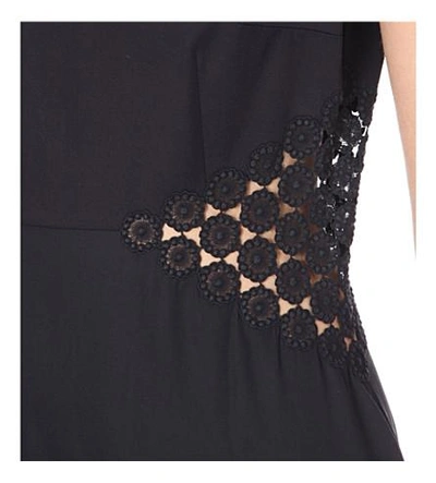 Shop Stella Mccartney Embroidered Woven Dress In Midnight