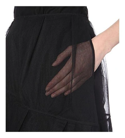 Shop Simone Rocha Tulle Midi Skirt In Black