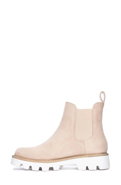 Shop Chinese Laundry Piper Fine Faux Suede Chelsea Boot In Cream