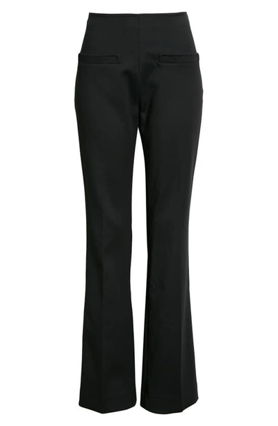 Shop Courrèges Stretch Crepe Bootcut Trousers In Black