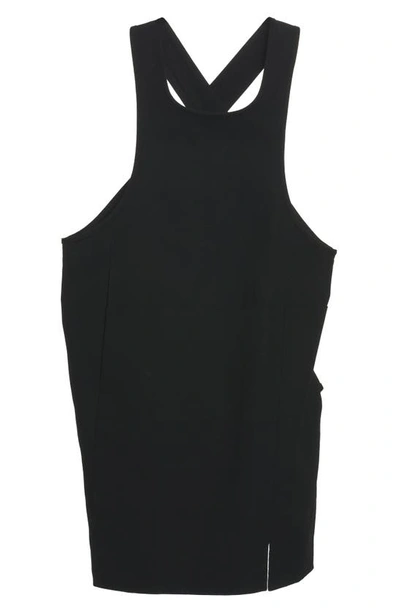 Shop Jil Sander Sleeveless Cotton & Linen Blouse In Black