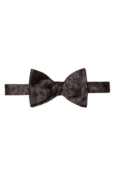 Shop Eton Floral Silk Pre-tied Bow Tie In Black
