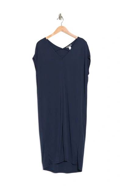 Shop Love By Design Barcelona Tunic Midi Dress In Navy Blazer