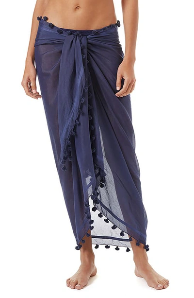 Shop Melissa Odabash Tassel Cover-up Pareo In Navy