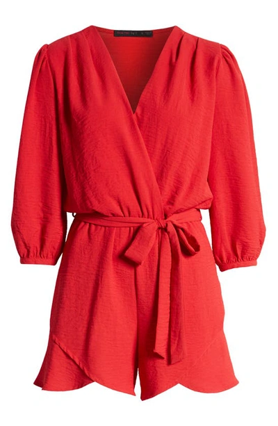 Shop Fraiche By J Tulip Hem Romper In Tomato