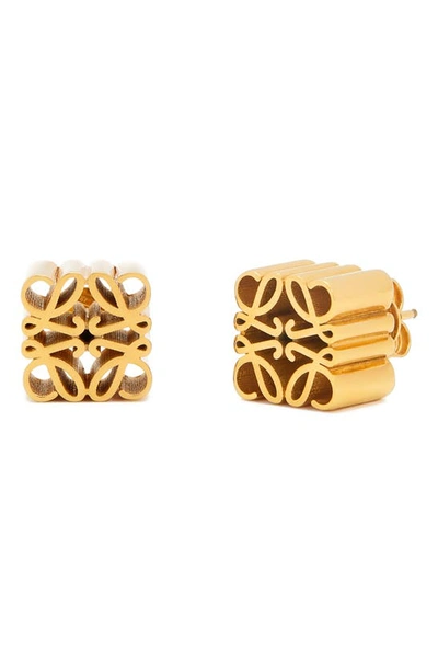 Shop Loewe Anagram Stud Earrings In Gold