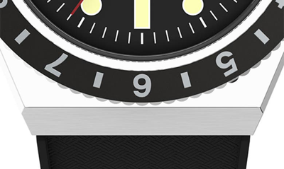 Shop Timex Q  Silicone Strap Watch, 38mm In Silver/ Black/ Black