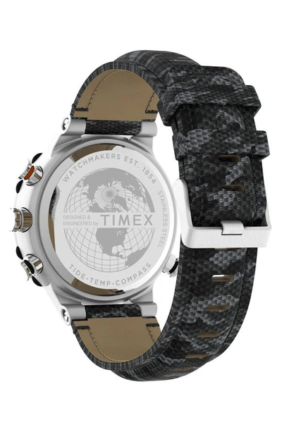 Shop Timex Expedition Tide Temp Compass Camo Strap Watch, 38mm In Silver/ Black/ Camo