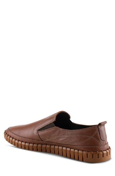 Spring Step Whipstitch Leather Loafer In Brown