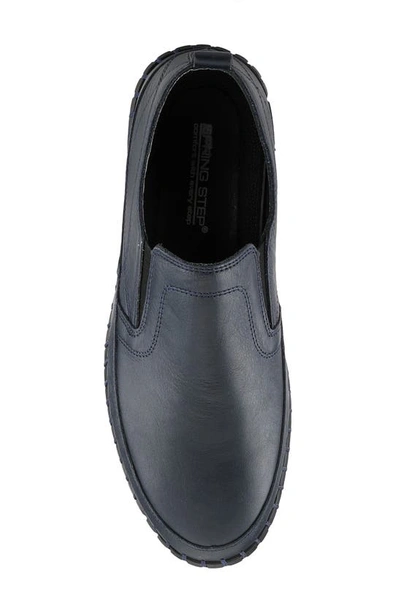 Spring Step Whipstitch Leather Loafer In Navy