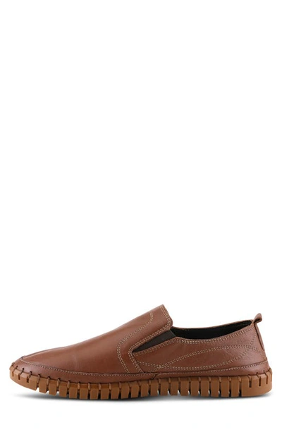 Spring Step Whipstitch Leather Loafer In Brown