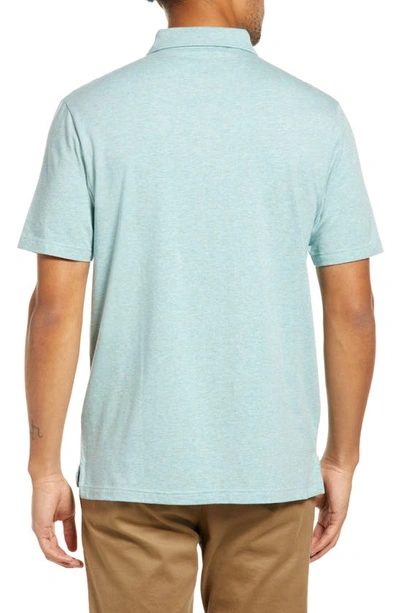 Faherty Movement Polo Shirt In Teal Melange