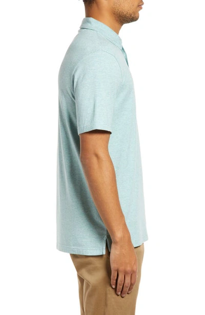 Faherty Movement Polo Shirt In Teal Melange