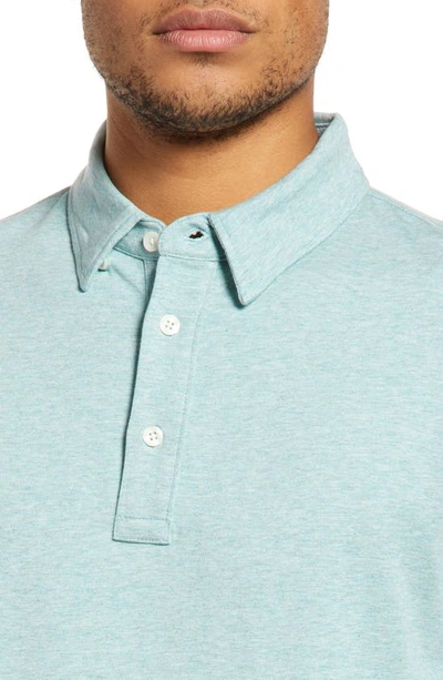 Faherty Movement Polo Shirt In Teal Melange