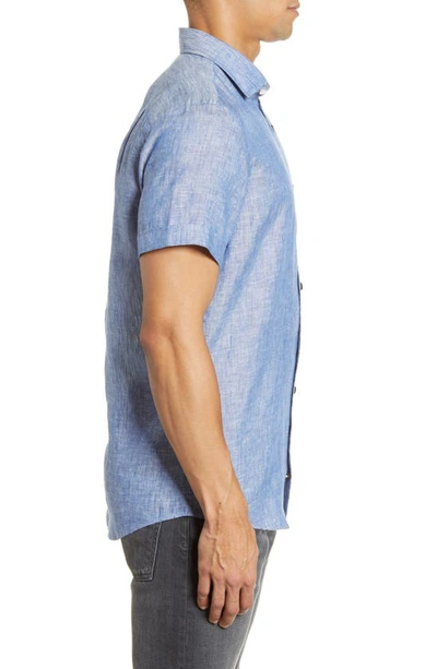 Shop Rodd & Gunn Regular Fit Ellerslie Linen Shirt In Denim