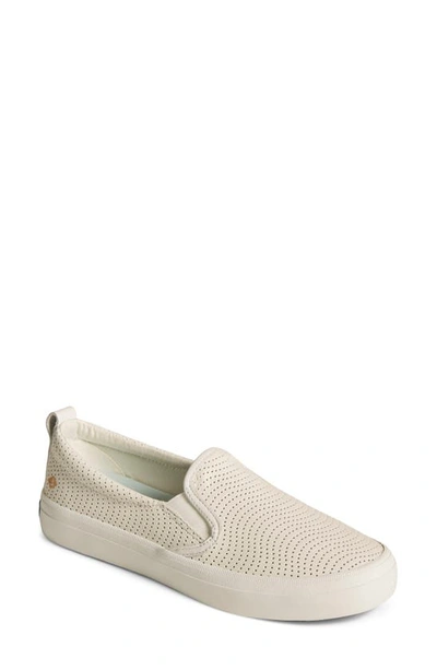Shop Sperry Crest Twin Gore Perforated Sneaker In White