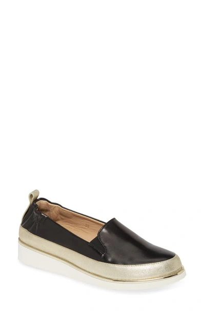 Ron White Nelleca Metallic Napa Demi-wedge Sneakers In Onyx/plati