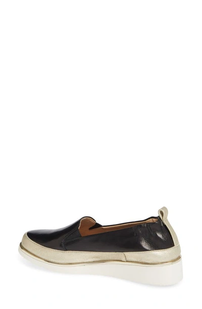 Ron White Nelleca Metallic Napa Demi-wedge Sneakers In Onyx/plati