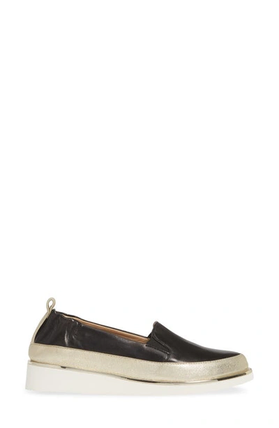 Ron White Nelleca Metallic Napa Demi-wedge Sneakers In Onyx/plati