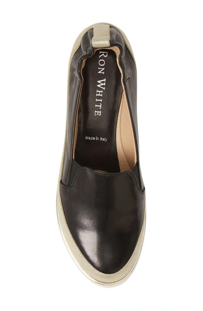 Ron White Nelleca Metallic Napa Demi-wedge Sneakers In Onyx/plati