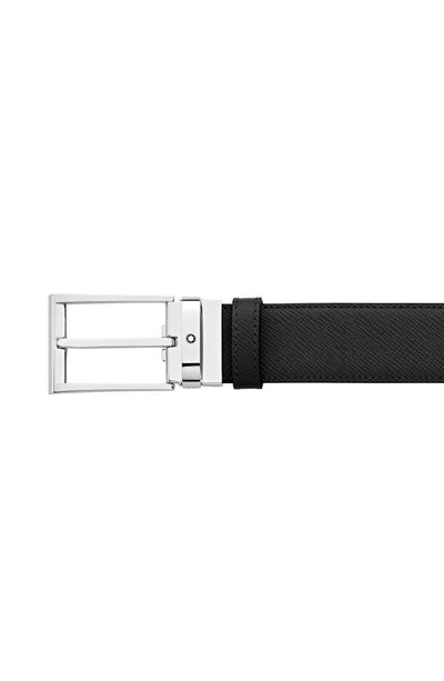 Montblanc Trapeze Reversible Leather Belt In Black/ Brown