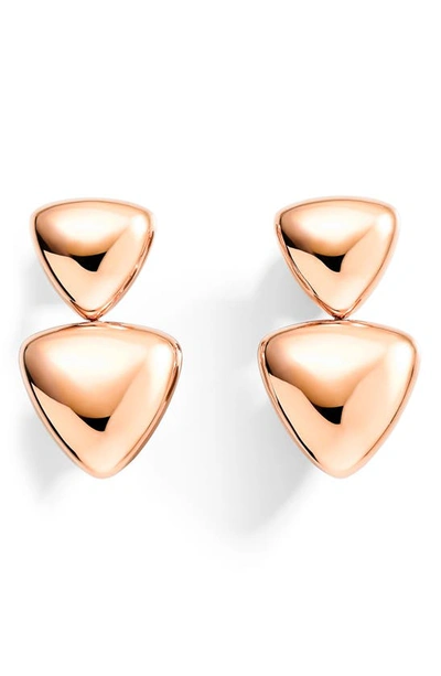 Shop Vhernier Freccia Triangle Drop Earrings In Rose Gold