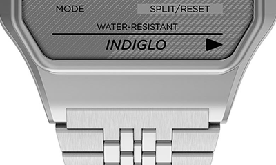 Timex ® T80 Digital Bracelet Watch, 34mm In Silver