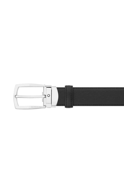 Shop Montblanc Westside Reversible Sartorial Leather Belt In Black