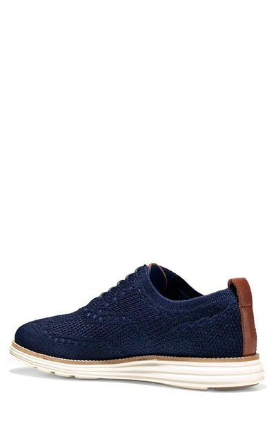 Shop Cole Haan Original Grand Shortwing Oxford In Navy/ivory