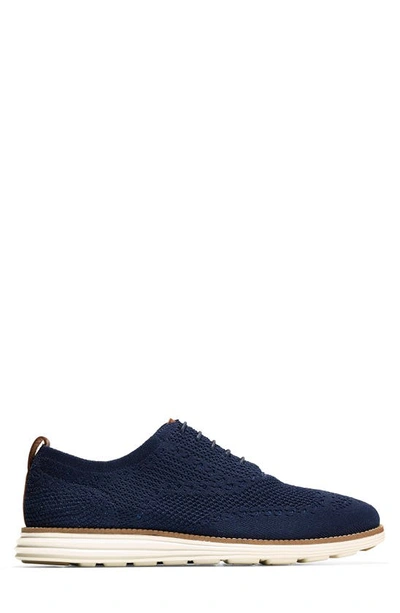 Shop Cole Haan Original Grand Shortwing Oxford In Navy/ivory