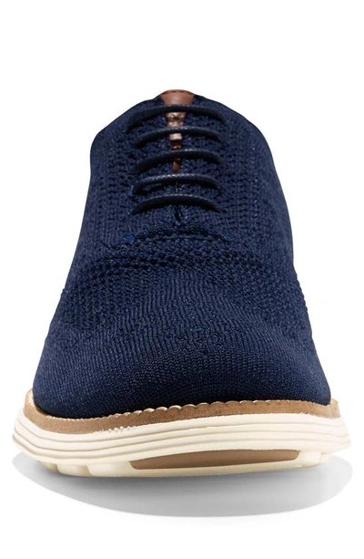 Shop Cole Haan Original Grand Shortwing Oxford In Navy/ivory