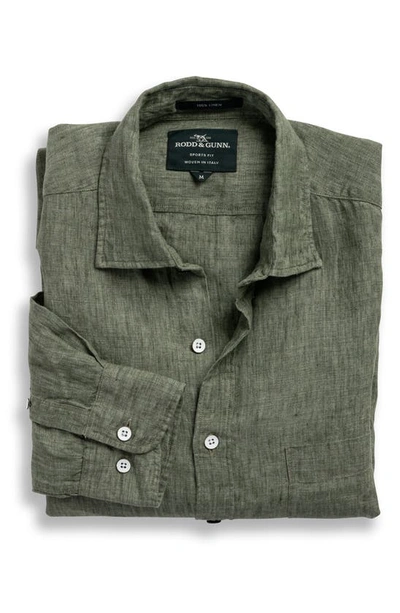 Shop Rodd & Gunn Coromandel Button-up Linen Shirt In Kelp