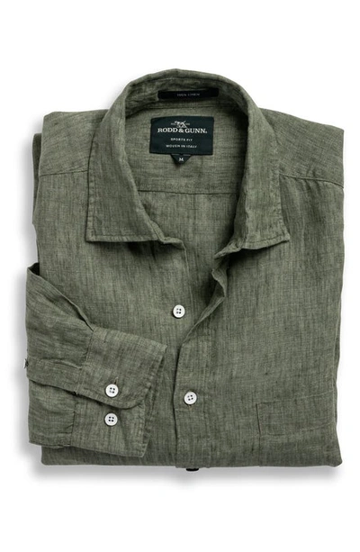 Rodd & Gunn Coromandel Button-up Linen Shirt In Kelp