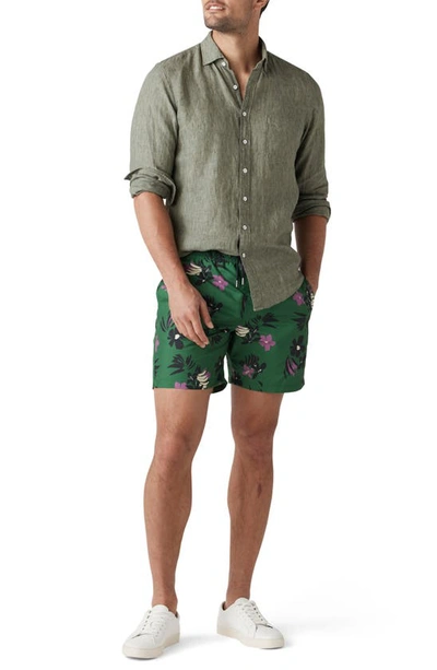 Rodd & Gunn Coromandel Button-up Linen Shirt In Kelp
