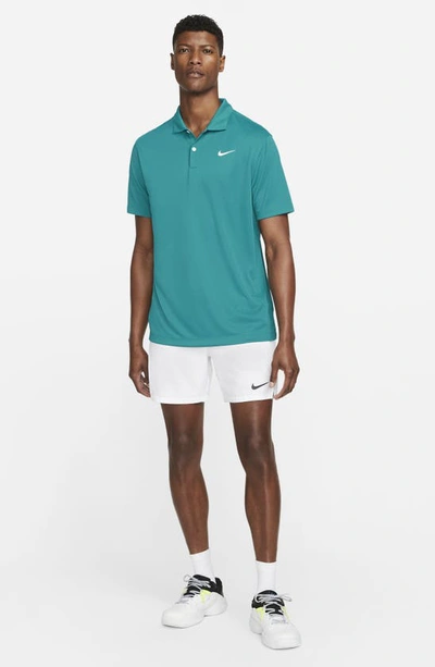 Shop Nike Court Dri-fit Polo In Bright Spruce/ White