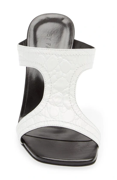 Shop By Far Nadia Croc Embossed Slide Sandal In Optic White