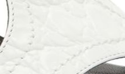 Shop By Far Nadia Croc Embossed Slide Sandal In Optic White